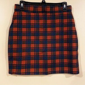 Doublju Women's H Line Mini Skirt with Elastic Waist Band Plaid Size Medium (M)